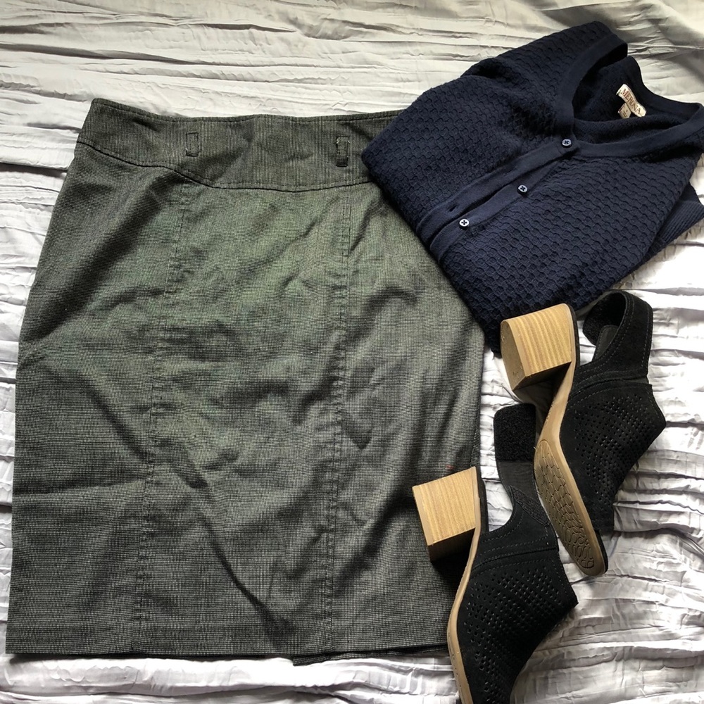 Charcoal Colored, Pencil Mini Skirt.